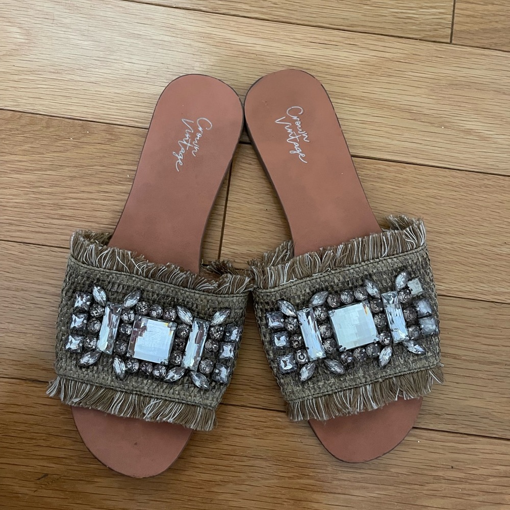 Rhinestone Flat Sandals